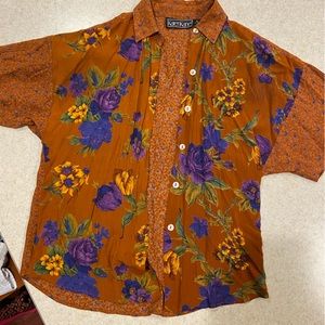 fun floral button down